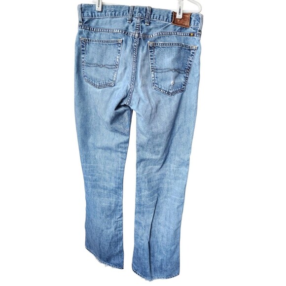 Lucky Brand 455 Relaxed Bootcut Wide Leg Jeans Men's 32X34 Distressed Denim USA - Picture 2 of 14